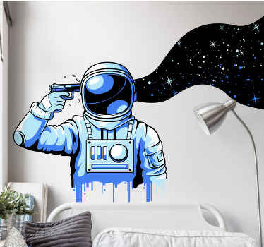 Astronaut Cosmic Imagery space wall sticker - TenStickers