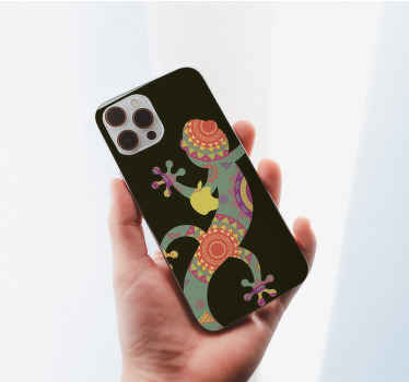 Colorful Gecko Pattern iPhone sticker - TenStickers