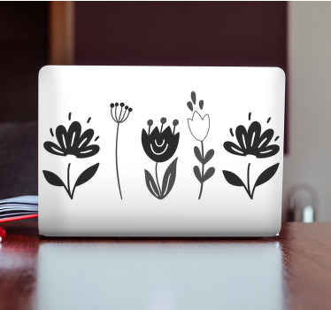 Autocolante para portátil arranjo floral estilizado - TenStickers