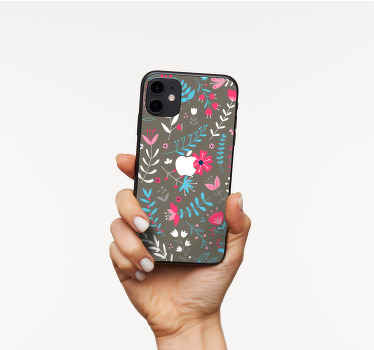 Sticker iPhone Estampado floral colorido ditsy - TenVinilo