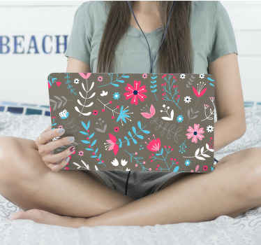 Colorful ditsy floral print laptop skins - TenStickers