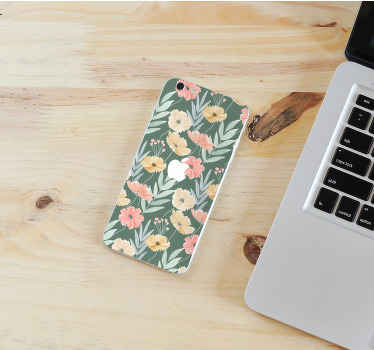 Autocolant original pentru acuarelă cu model floral - TenStickers