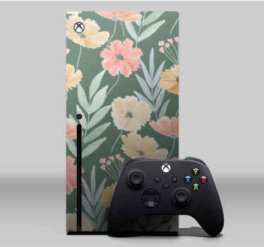 Pegatina Xbox Patrón floral acuarela original - TenVinilo