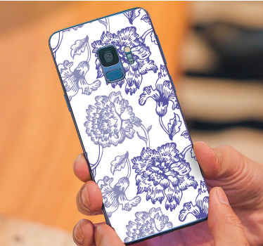 Mjukt lila blommönster samsung klistermärke - Tenstickers
