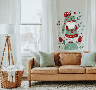 Kerst kabouter muursticker Kerst raamstickers - TenStickers