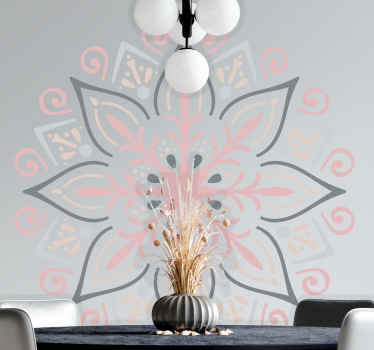 Autocolantes  de padrões abstratos Mandala de flores rosa - TenStickers