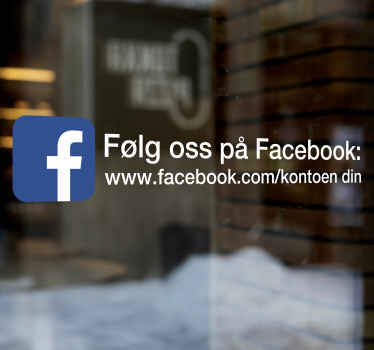 Følg med på facebook med navn business klistremerke - Tenstickers
