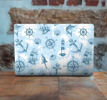 Sticker Ordinateur Portable Boussole avec sticker phare - TenStickers