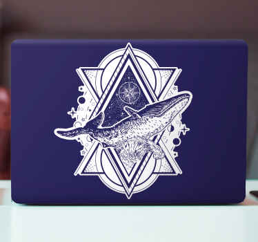 Whale Cosmic Illustration laptop skin - TenStickers