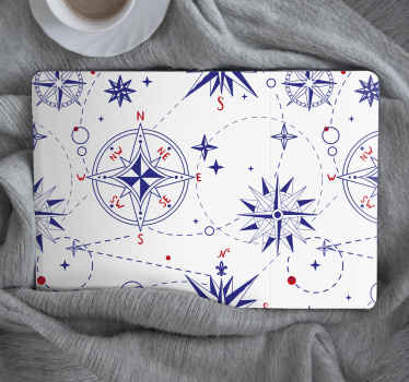 Nautical Compass Patterns laptop skin - TenStickers