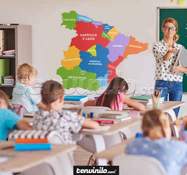 Vinilo mapamundi Regiones de españa - TenVinilo