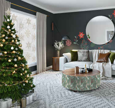 Forest Pattern Christmas sticker - TenStickers