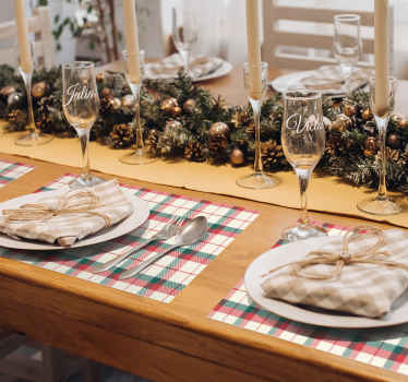 Pegatina boda copas con nombre - TenVinilo