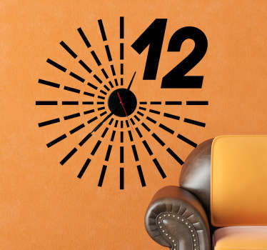 Progressive lines stick on wall clock - TenStickers