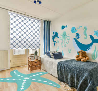Pack of marine animal wall sticker for kids - TenStickers