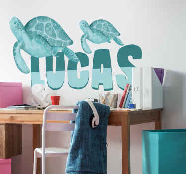 Custom Named Turtle animal wall decor - TenStickers