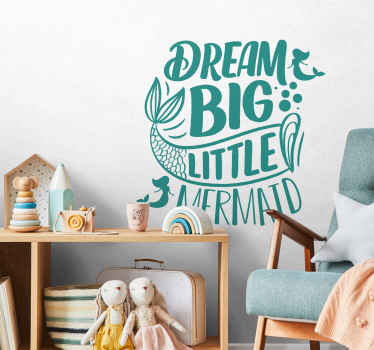 Dream Big Mermaid text decal - TenStickers