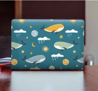 Divatos bálna mintás laptop bőr - TenStickers