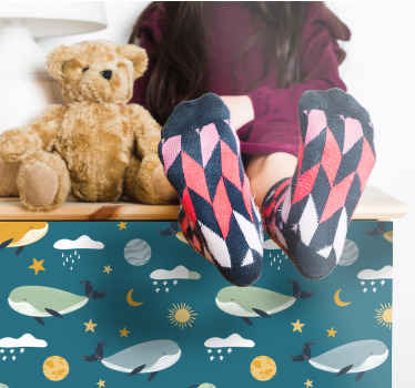 Sticker Meuble sticker de baleine à la mode - TenStickers