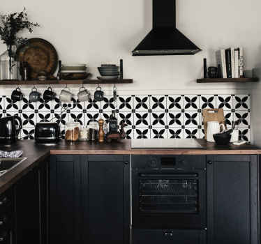 Tegelstickers keuken bistro zwart wit - TenStickers