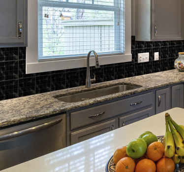 Zwarte tegels bistro vintage sticker - TenStickers