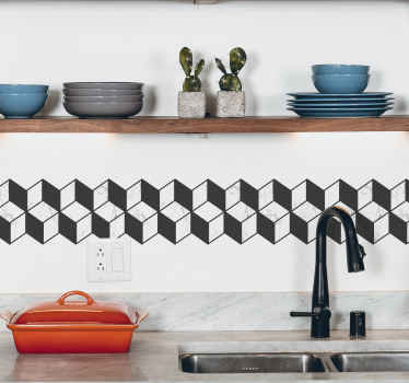 Rand sticker zwart wit geometrisch - TenStickers