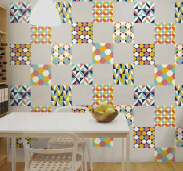 Retro Vibes tile  vinyl sticker - TenStickers