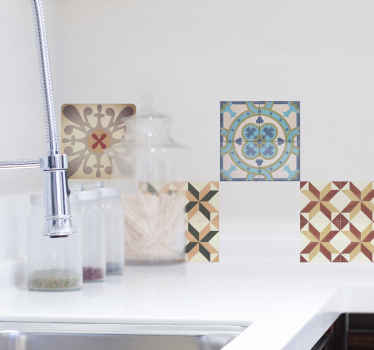 Wall tile adhesive hydraulic patterns - TenStickers