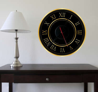 Gold Roman Numerals Clock Sticker - TenStickers
