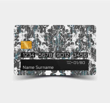 Pinpas sticker met oud grijstinten patroon bankpas - TenStickers