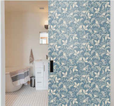 Naklejka na drzwi tapeta z kwiatowym wzorem - TenStickers