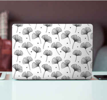 Gingko listy biele vzory notebookov - Tenstickers