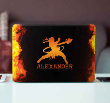 Flaming Warrior Silhouette laptop skin - TenStickers