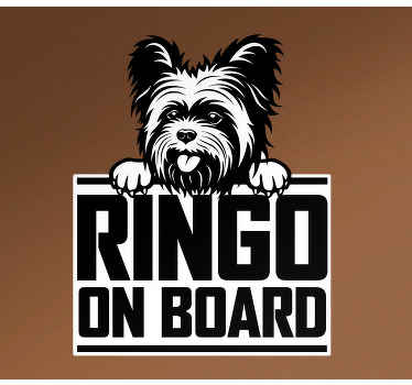 Autocolante para carros Belo cão yorkshire espiando - TenStickers