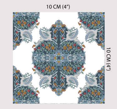 Floral vintage kitchen tile sticker - TenStickers