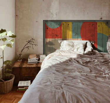 Bett Wandtattoo Geometrie mit Holz - TenStickers
