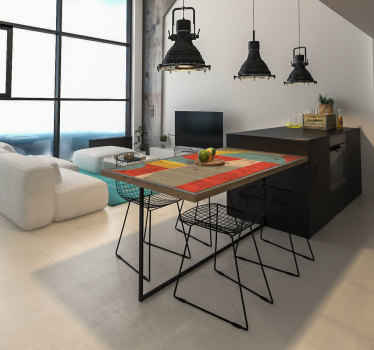 Möbelaufkleber Geometrie mit Holz - TenStickers