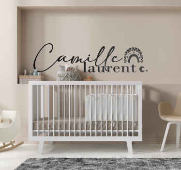 Sticker chambre enfant avec prénom style bohème - TenStickers