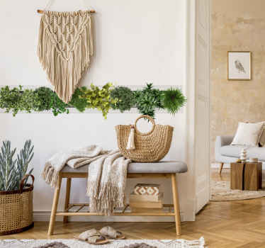 Muursticker woonkamer planten verticale tuinrand - TenStickers