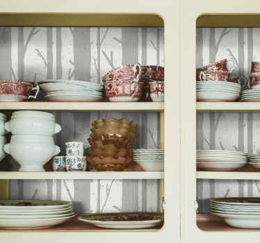 Vinilo adhesivo para alacena patrón árboles - TenVinilo