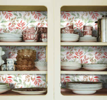 Vinilo adhesivo para gabinete patrón vegetal - TenVinilo