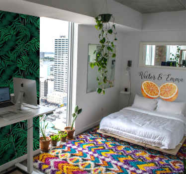 Orange Halved Customisable Headboard Sticker - TenStickers