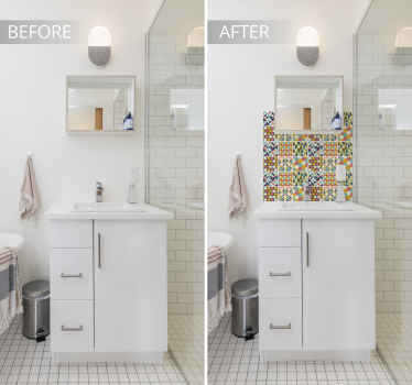 Intricate colorful tile  sticker - TenStickers