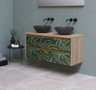 Tropical leaf furniture sticker - TenStickers