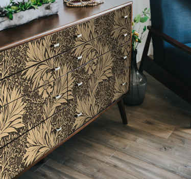 Sticker meuble style vintage fleurs - TenStickers