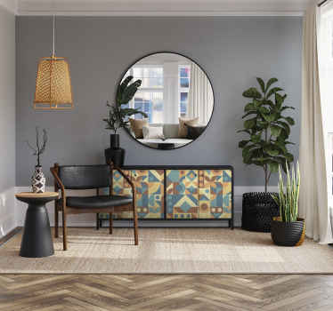 Adhésif meuble vintage géométrique - TenStickers