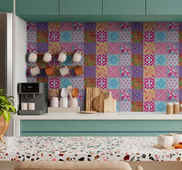 Vinilo azulejos mediterráneos estridentes - TenVinilo