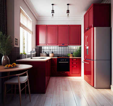 Adhésif meuble couleur rouge cerise - TenStickers