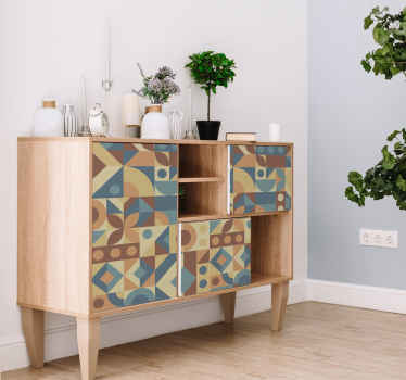 Adhésif meuble vintage géométrique - TenStickers