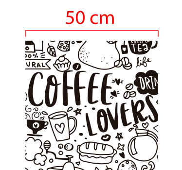 autocolante translúcida da janela dos desenhos da hora do café - TenStickers